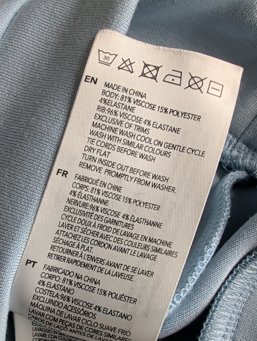 Varley DoubleSoft Betsy Sweatshirt Light Blue Stretch-Jersey Women's Size Large - Picture 11 of 13